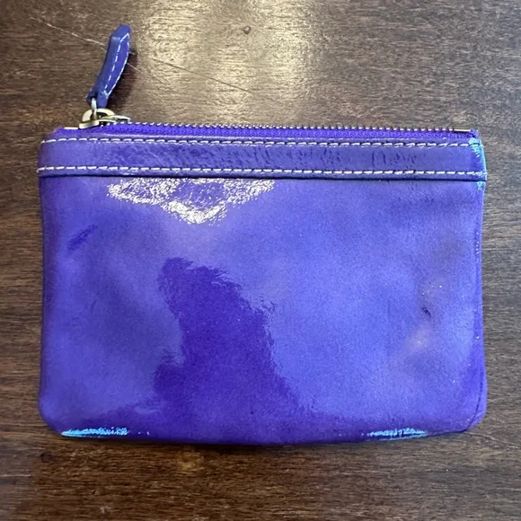 Dooney & Bourke Purple Coin Purse - Classic Leather - Easy Repair Project - Picture 2 of 3